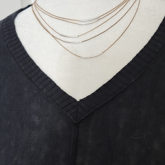 Eileen Fisher Women's Black Organic Linen Cotton Boxy Fit Blouse MP - Picture 3 of 6